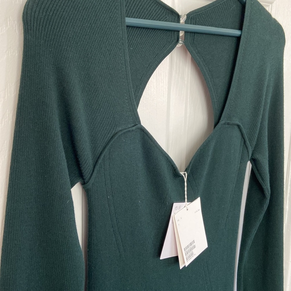 NWT Sweetheart Bodycon Dress & Other Stories in Forest Green for Holiday Party